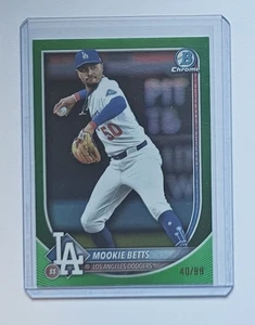 Mookie Betts 2025 Bowman cromo refractor verde verdadero/99 Los Angeles Dodgers - Imagen 1 de 2