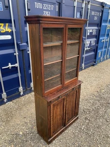 Antique Regency Mahogany Glazed Bookcase – Single Frieze Drawer - Picture 1 of 16