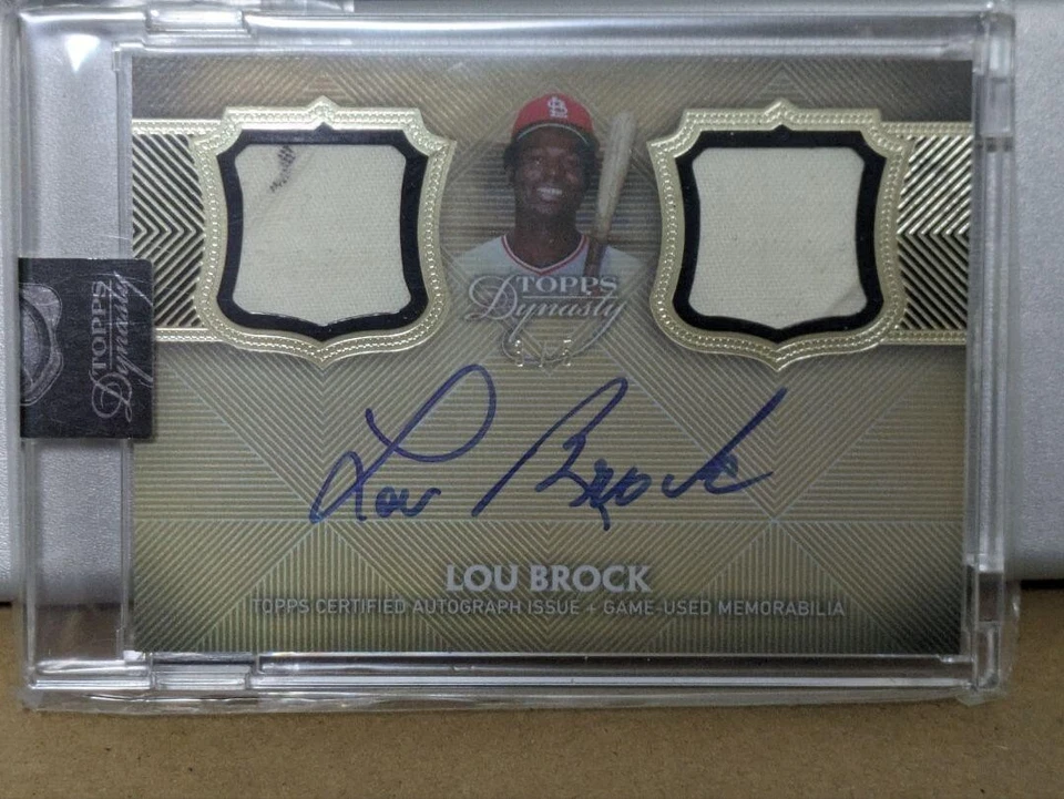 Maglia doppia patch Lou Brock 2017 Topps Dynasty sulla carta Auto / 5 sigilla... - Immagine 1 di 1