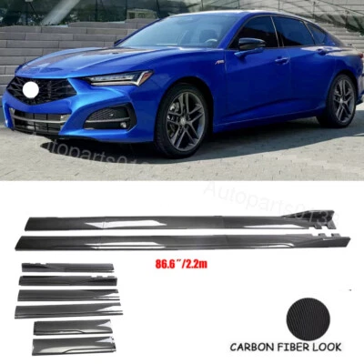 Carbon Fiber Style86.6" Side Skirt Extension Spoiler Splitter For Acura TLX - Image 1 of 4