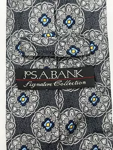 JOS. A. BANK Signature Collection Herren Seidenkrawatte Geometrisch Blau Grau - Bild 1 von 10
