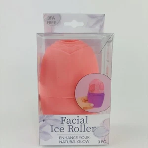 Silicone Facial Ice Roller Skin Care Face Massager Ice Cube Mould Pink New - Picture 1 of 5