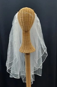 108" Wide Elbow Length Tiered Bridal Veil w Satin Edge (27" & 30" Tiers) M230.15 - Picture 1 of 2