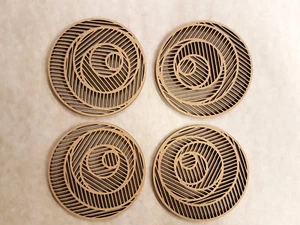 JUEGO DE 4 POSAVASOS - "ESPIRAL" - 100MM x 4MM - DISEÑO 12 - Imagen 1 de 2