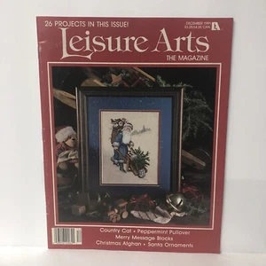 1991 December Leisure Arts Magazine Christmas Santa Holiday 26 Projects - Imagen 1 de 2