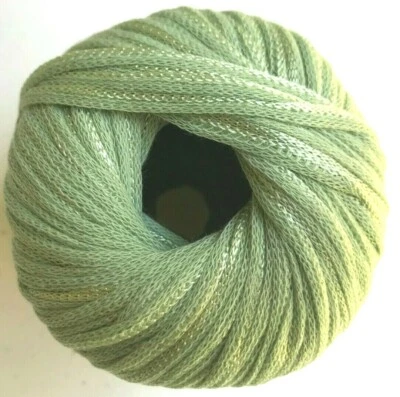 Reynolds BONNIE #04 Sage Green Ribbon Yarn Skein Bulky Cotton Tape Matte Shiny - Image 1 of 4