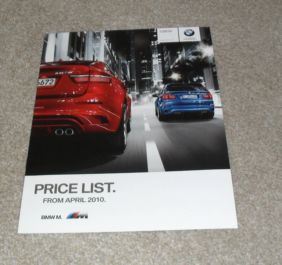 BMW X5M & X6M Price Guide Brochure 2010 Foto 1 de 1