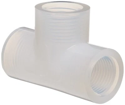 Parker PT-16-P PFA Plumbing Fitting Tee 1" NPT Thread Chemical Sterile Packed - Image 1 of 4