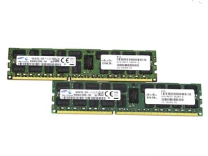 Lot of (2) Samsung M393B2G70DB0 16GB 2RX4 PC3L-12800R SERVER RAM Cisco Cert - Picture 1 of 3