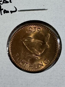 1939 Great Britain Farthing Bronze Coin - Picture 1 of 4