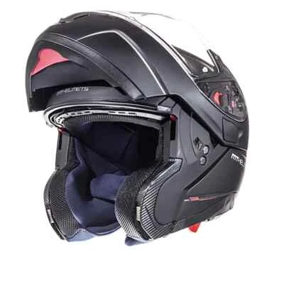 Casco de motocicleta MT Atom SV negro mate liso modular abatible delantero NUEVO Foto 1 de 4