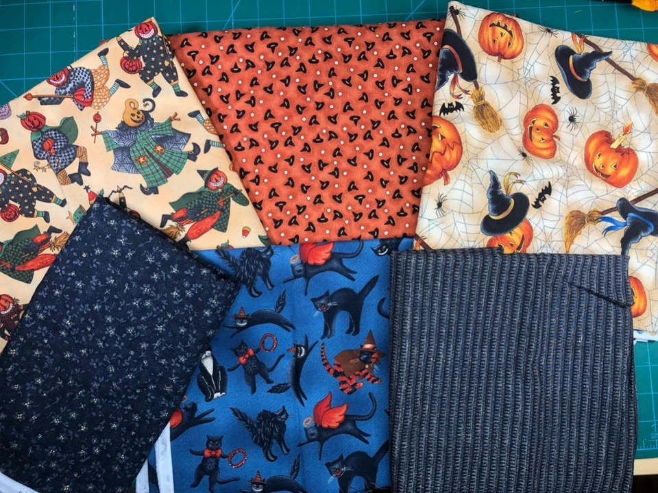 Quilters Fabric Bundle 9.3 yards Halloween Theresa Kogut SSI, Northcott, Mumm - Image 1 of 4