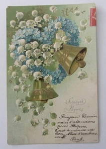 Cartolina d'epoca rilievo Fiori - Non ti scordar di me - postcard - tarjeta 1908 - Picture 1 of 1