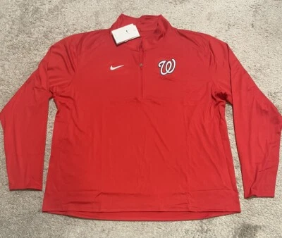 Nike Washington Nationals Jacket Mens 3XL Element Performance 1/2 Zip NWT $70 - Image 1 of 4