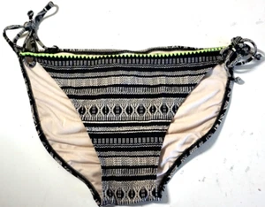 XHILARATION MUJER CUERDA BIKINI PARTE INFERIOR CREMA NEGRO XS, S O L ¡NUEVO! - Imagen 1 de 2