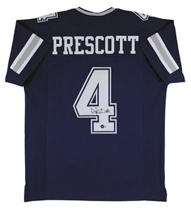 Dak Prescott Authentic Signed Navy Blue Pro Style Jersey Autographed BAS Witness - Picture 1 of 3