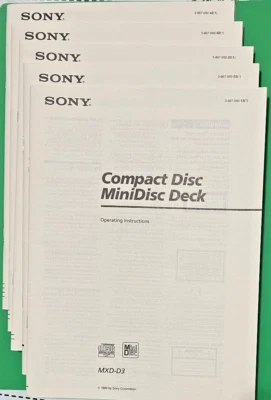 Manuali istruzioni NUOVI in ITALIANO, Inglese+6  del CD/Minidisc SONY MXD-D3 - Immagine 1 di 4
