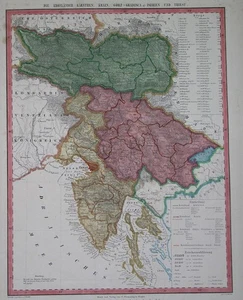1842 ORIGINAL KARTE KROATIEN SLOWENIEN CARNIOLA ITALIEN ÖSTERREICH ISTRIEN TRIEST LAIBACH - Bild 1 von 8