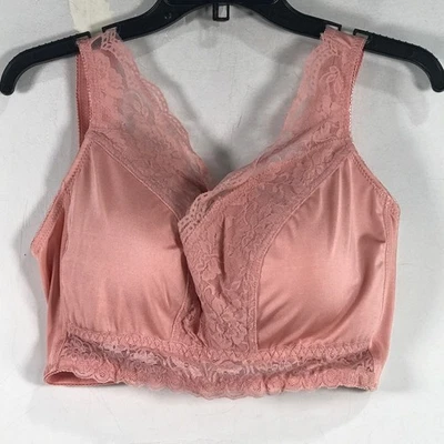 Sujetador de ocio de encaje Rhonda Shear Pin Up, para mujer talla 1X - rosa Foto 1 de 4