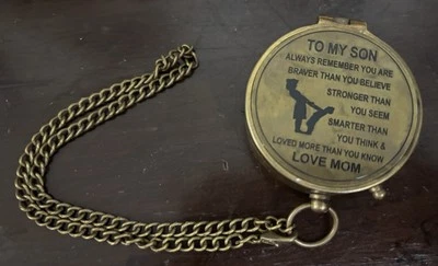 Mom to Son Compass to My Son Love Mom Mother to Son Gifts Beautiful Son Gifts - Image 1 of 4