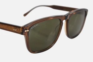 Occhiali da sole Gucci GG0911S rettangolari marrone/verde 58-17-145 nuovi - Foto 1 di 16