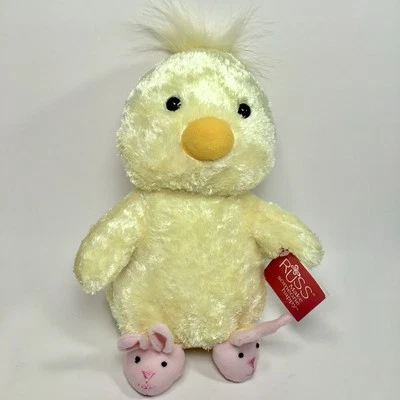 Russ Amarillo Sedoso Pascua Chic 11” Peluche Rosa Conejito Zapatillas Peluche con Etiqueta Foto 1 de 4