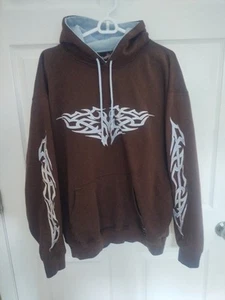 Sapphire Lounge Tribal Y2K Hoodie Sweatshirt Pullover Men’s XL Brown - Picture 1 of 3