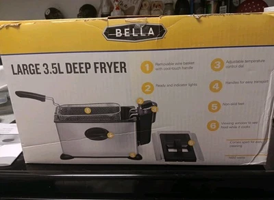 Bella 13401 3.5L 升 不锈钢金属原色 油炸锅 — 第 1/4 张图片