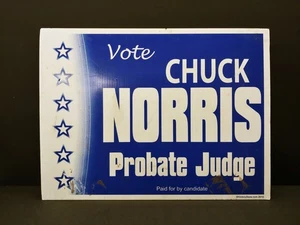 C. 2010 Abstimmung Chuck Norris Nachlass Richter Kandidat Wahlkampf Wahlschild 18"x24" - Bild 1 von 11