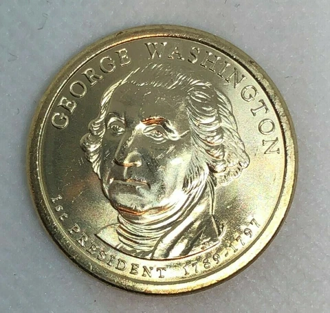 $1 Coin 2007 George Washington Dollar Missing Edge Lettering BU Cover