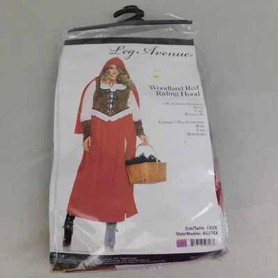 Leg Avenue Plus Size Woodland Red Riding Hood Sexy Halloween Costume 1X-2X #3421 - Image 1 of 4