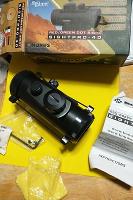 MIRA DE PUNTO KONUS ROJO/VERDE SIGHTPRO-40 MONTAJE ESPECIAL 40 MM 5 NIVEL DE INTENSIDAD #7245 Foto 1 de 4