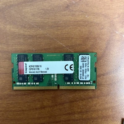 Kingston 16GB DDR4 SODIMM PC4 DDR4 KCP421SD8/16 CEPS1611726 Ram Memory - Image 1 of 2