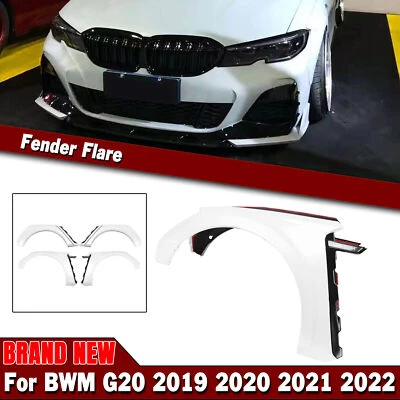 AKASAKA Car Wheel Fender Flare For 2019-22 BMW G20 G28 330i M340i M Sport White - Image 1 of 4