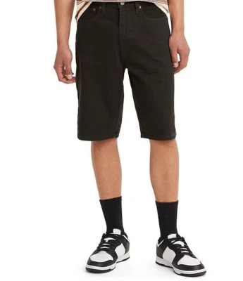 Pantalones cortos de mezclilla Levi's-469 holgados entrepierna de 12", talla grande y alta: 54", color: negro Foto 1 de 3