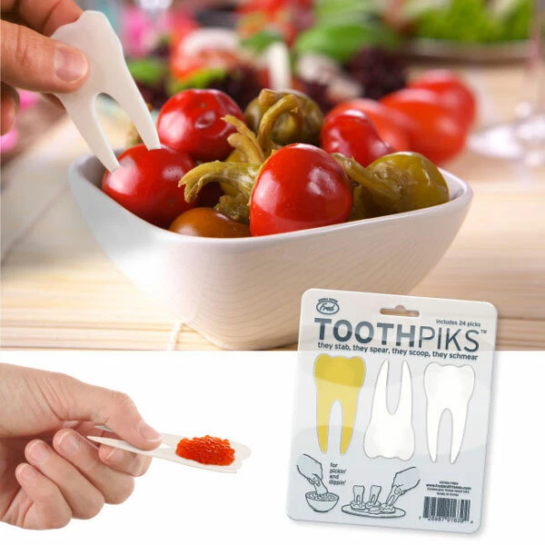 Nuevo en Paquete Fred ToothPiks Paquete de 24 Selecciones para Pickin’ Dippin’ Dentista Fiesta Cumpleaños Foto 1 de 1