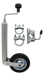 Set Stützrad Stützradschelle f. runde Zugdeichseln 70mm Klemmhalter PKW Anhänger - Bild 1 von 15