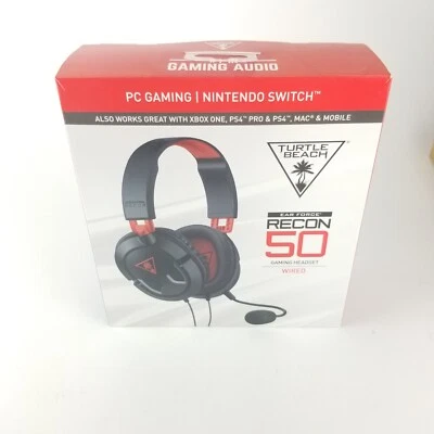 Turtle Beach Recon 50 Gaming Headset Wired Black / Red New / Open Box  - Image 1 of 4