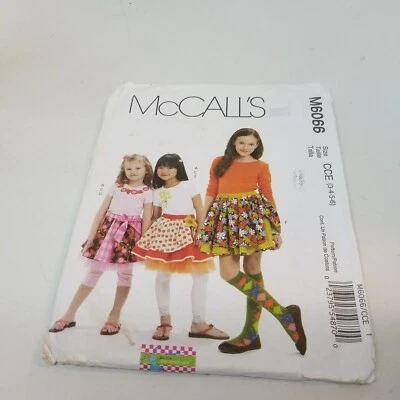 McCall's Sewing Pattern 6066 Girls Skirt Leggings Appliques Size 3-6 - Image 1 of 4