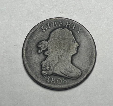 FINE 1808 Draped Bust Half Cent Cover