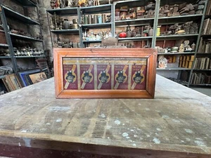 Antique Tin Sign Passing Show Cork Tipped Virginia Cigarette Adv. Board Framed - Picture 1 of 6