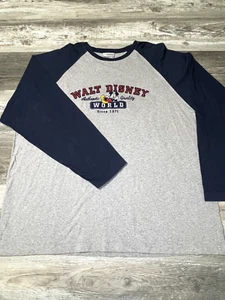 Vintage Y2K Walt Disney World Mickey Mouse besticktes Raglan Shirt 2XL - Bild 1 von 3