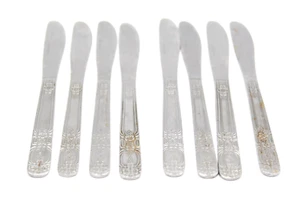 Vintage Stainless Utensil Knife Knives Set Lot 8 Ornate Handle Design - Picture 1 of 2