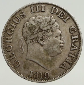 1819 Reino Unido Reino Unido REY GEORGE III Genuina ANTIGUA Media Corona Moneda i93604 - Imagen 1 de 3