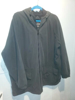 Chaqueta de Lluvia Shed Cremallera Completa Capucha Cintura Ajustable Embalable Negra L Grande  Foto 1 de 4