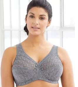 Glamorise 1064 Magic Lift Moisture Control Bra 38DD Gray Heather Wireless ** - Picture 1 of 9