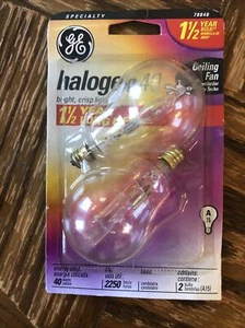 A15 GE 40 Watt 2 Bulb Lot Mini Can Base, Ceiling Fan Card May Not Be Perfect - Picture 1 of 2
