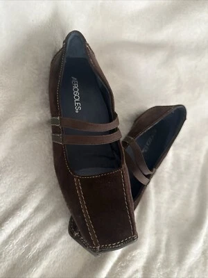 AEROSOLES Brown Suede Slip On Comfort Loafer Fine N Andy SZ 7 - Image 1 of 4