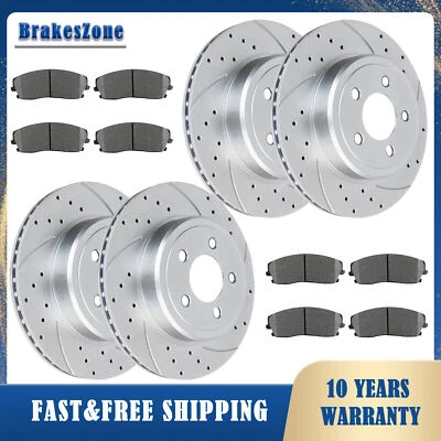 Kit de pastillas de rotores de freno delanteros y traseros aptos para frenos Dodge Challenger R/T 2009-2020 Foto 1 de 4