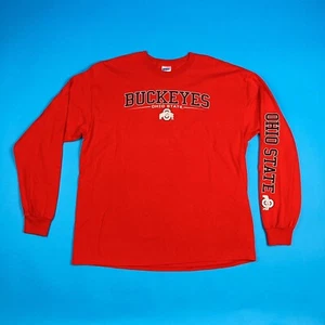 OHIO STATE BUCKEYES LONG SLEEVE RED SHIRT MENS X-LARGE EXCELLENT - Picture 1 of 7